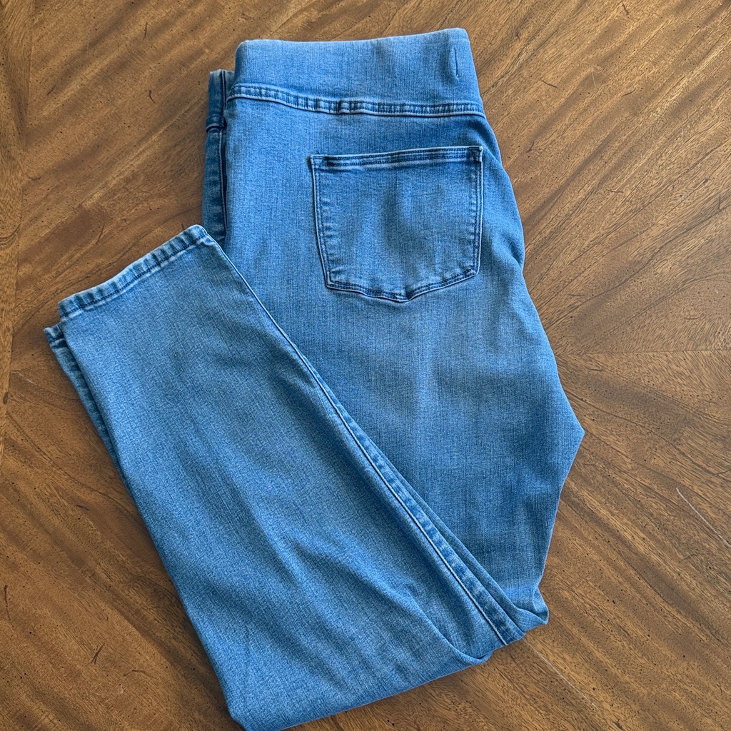 Soft Surroundings Light Blue Denim Jeans Elastic Waist Pull-On Size Xl